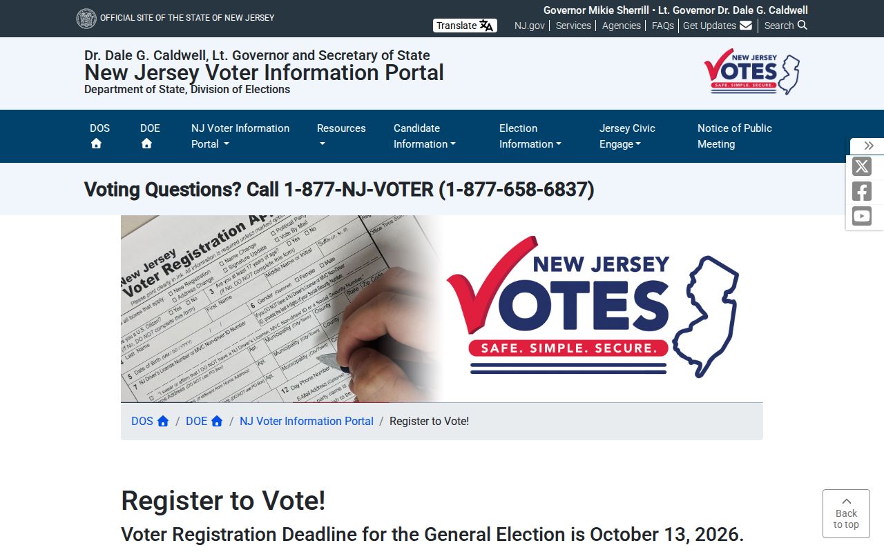 Paterson residents directory reference to New Jersey voter registration information