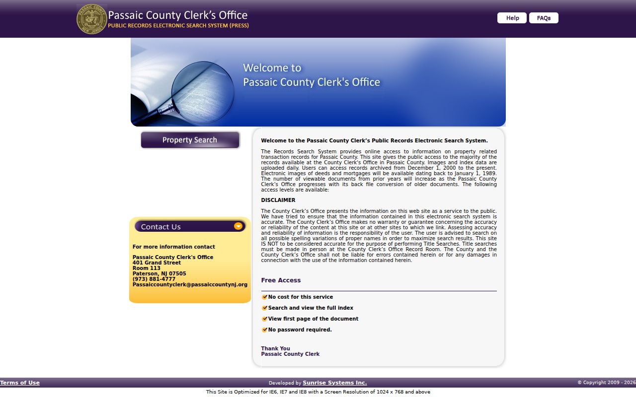 Paterson residents directory reference to the Passaic County PRESS records search