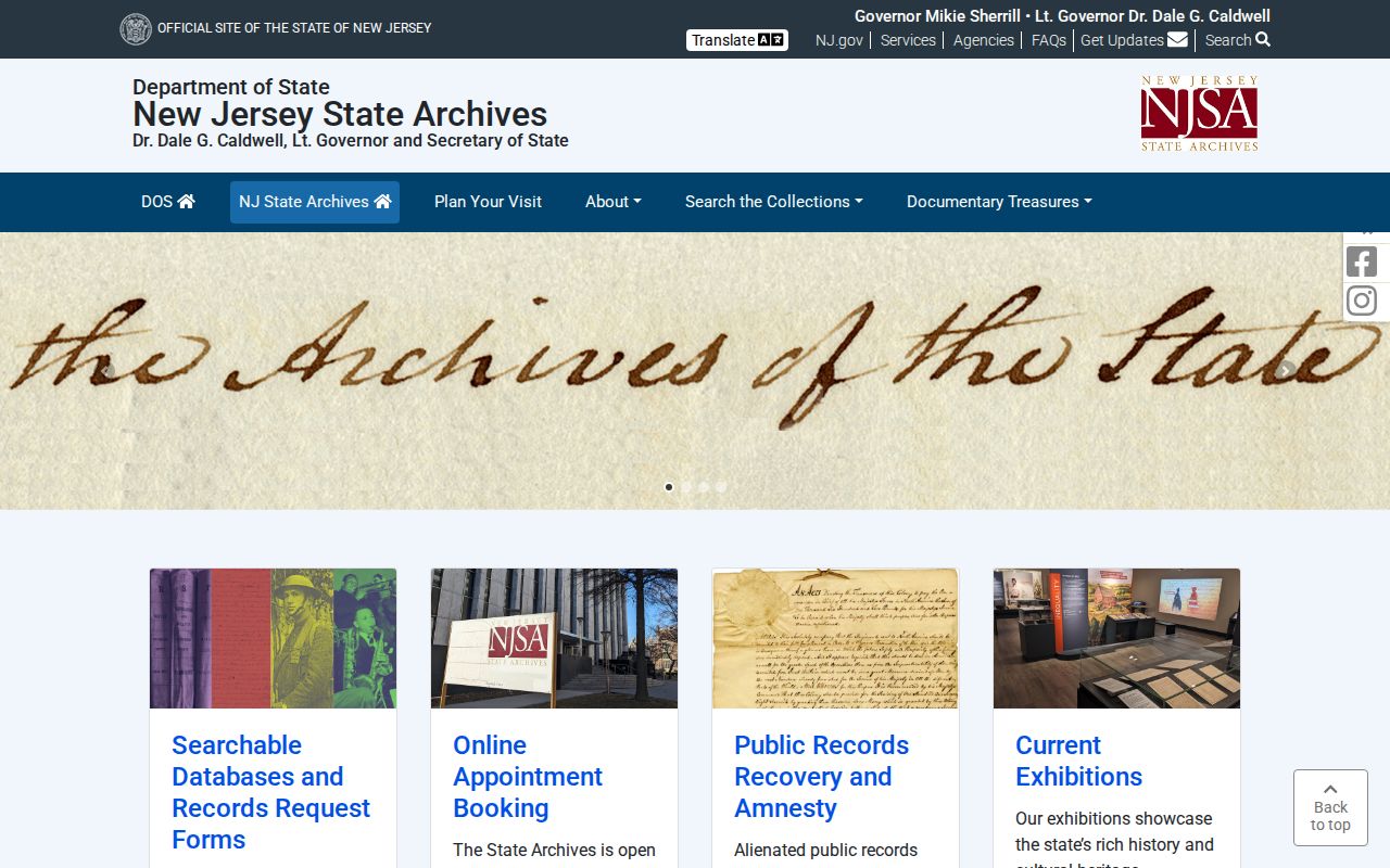 Paterson previous residents research at the New Jersey State Archives