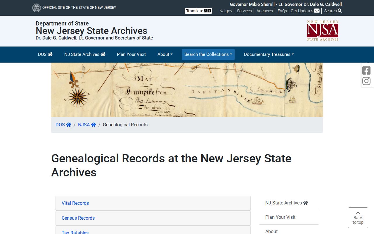 Paterson previous residents search through New Jersey Archives genealogical collections